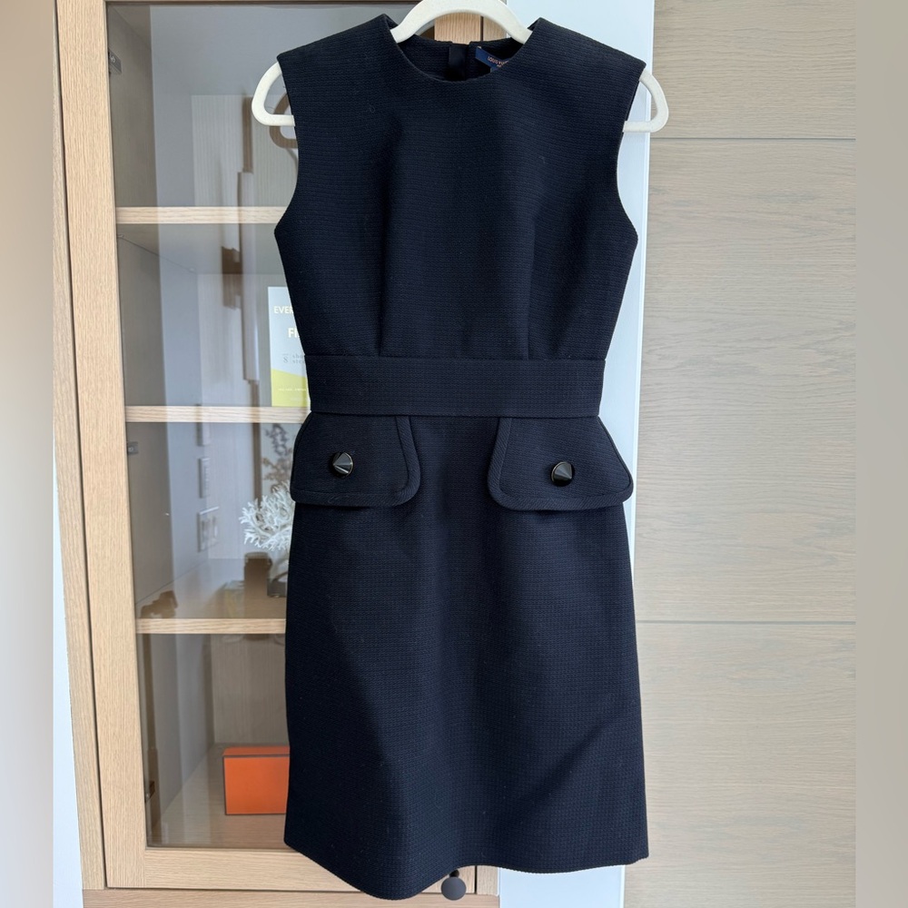 Louis Vuitton Elegant Black Sleeveless Dress size 36/US4
